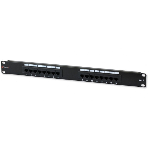 Patch Panel 1u Utp 16x Rj45 Cat6 Czarny